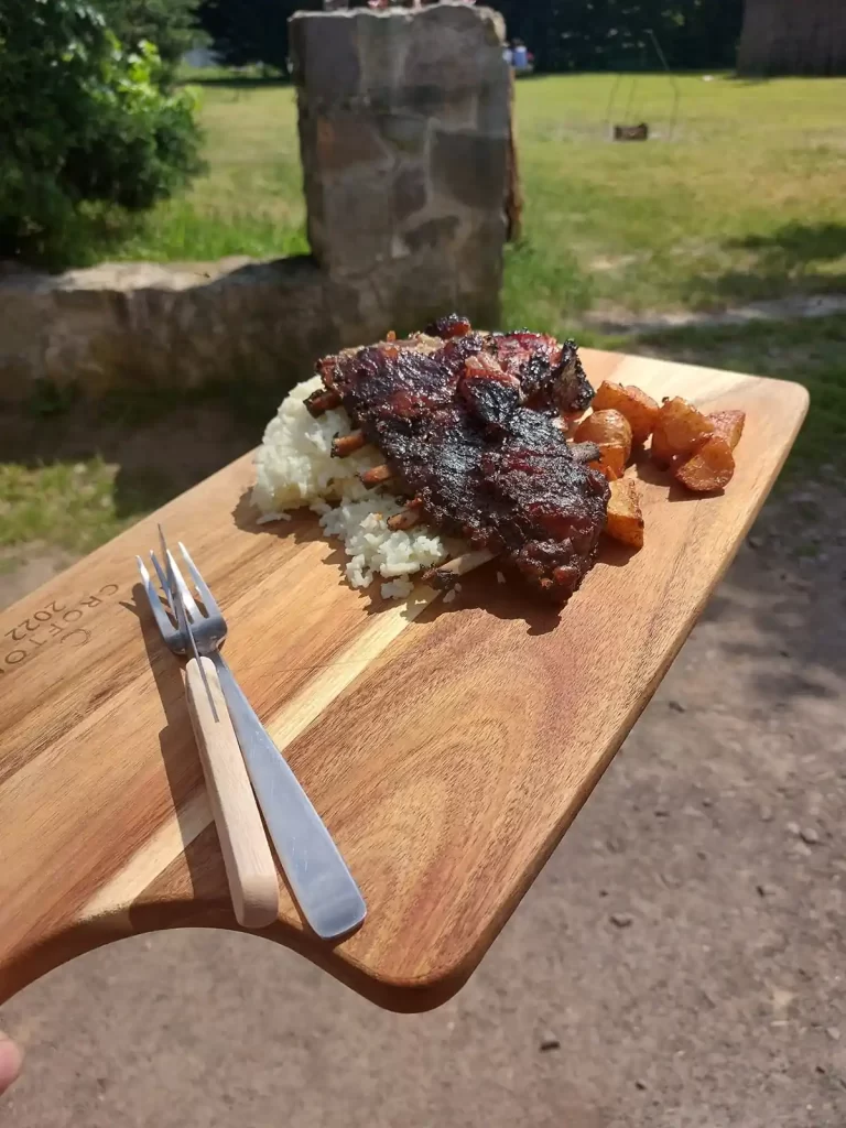 A Széppatak Farm saját alapanyagaiból készített ebédje.